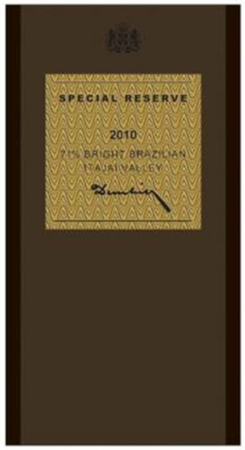 SPECIAL RESERVE 2010 71% BRIGHT BRAZILIAN ITAJAI VALLEY Dunhill Logo (WIPO, 27.11.2012)