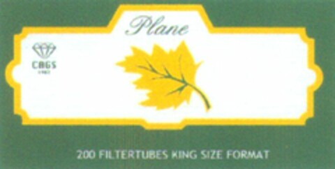 Plane CAGS 200 FILTERTUBES KING SIZE FORMAT Logo (WIPO, 12/02/2013)