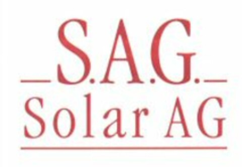 S.A.G. Solar AG Logo (WIPO, 05.07.2011)