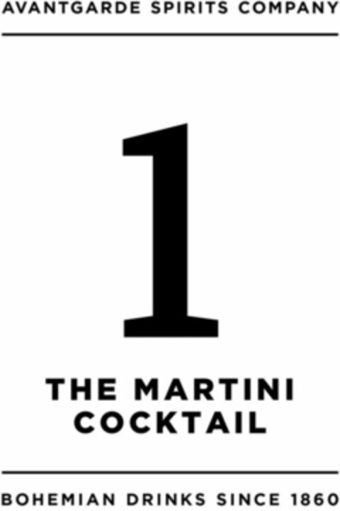 AVANTGARDE SPIRITS COMPANY 1 THE MARTINI COCKTAIL BOHEMIAN DRINKS SINCE 1860 Logo (WIPO, 04/25/2016)