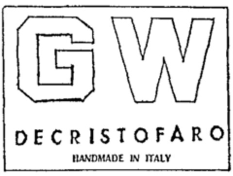 GW DE CRISTOFARO HANDMADE IN ITALY Logo (WIPO, 18.10.2001)