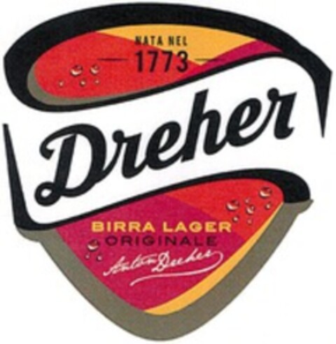 NATA NEL 1773 Dreher BIRRA LAGER ORIGINALE Anton Dreher Logo (WIPO, 02/12/2016)