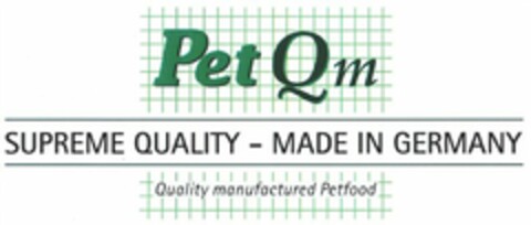 Pet Qm SUPREM QUALITY - MADE IN GERMANY Quality manufactured Petfood Logo (WIPO, 08.02.2011)