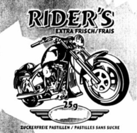 RIDER'S EXTRA FRISCH/FRAIS ZUCKERFREIE PASTILLEN/PASTILLES SANS SUCRE Logo (WIPO, 28.04.1998)