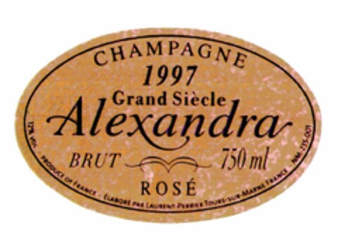 CHAMPAGNE Grand Siècle Alexandra Logo (WIPO, 02.05.2005)