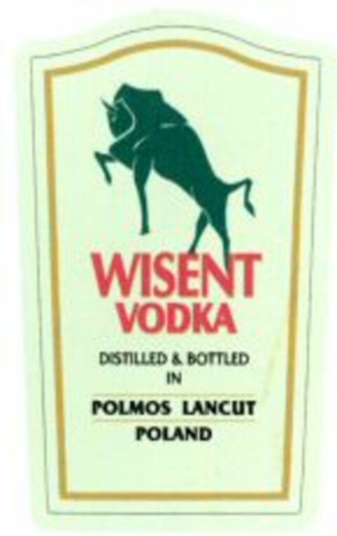 WISENT VODKA DISTILLED & BOTTLED IN POLMOS LANCUT POLAND Logo (WIPO, 05/15/2008)