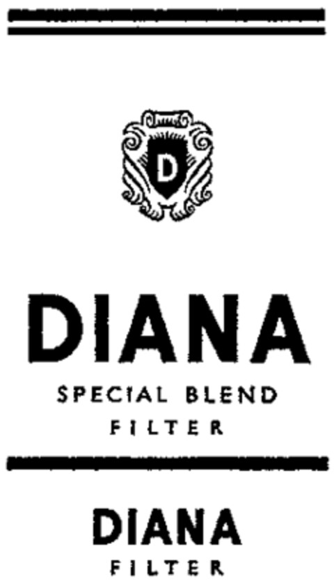 DIANA SPECIAL BLEND FILTER Logo (WIPO, 29.05.1961)