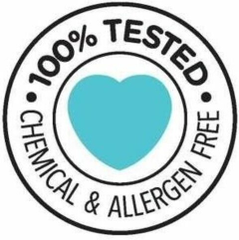 100% TESTED CHEMICAL & ALLERGEN FREE Logo (WIPO, 03.03.2016)