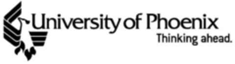 University of Phoenix Thinking ahead. Logo (WIPO, 03/12/2008)