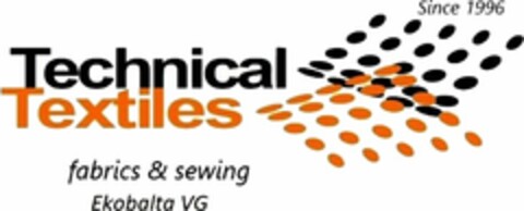 Technical Textiles fabrics & sewing Ekobalta VG Since 1996 Logo (WIPO, 23.03.2018)