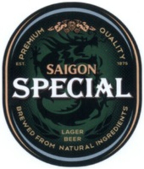 PREMIUM QUALITY SAIGON SPECIAL LAGER BEER BREWED FROM NATURAL INGREDIENTS EST 1875 Logo (WIPO, 08/05/2016)