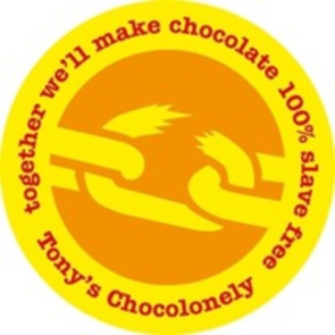 Tony's Chocolonely together we'll make chocolate 100% slave free Logo (WIPO, 25.06.2019)