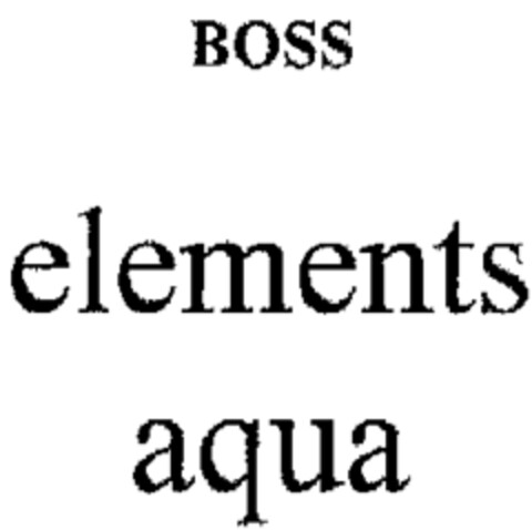 BOSS elements aqua Logo (WIPO, 08/13/1996)