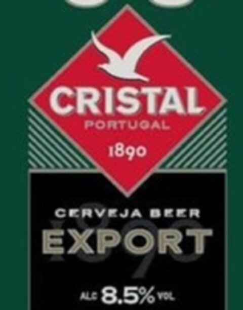 CRISTAL PORTUGAL 1890 CERVEJA BEER EXPORT ALC 8.5% VOL Logo (WIPO, 06/21/2023)