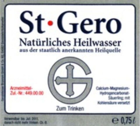 St Gero Natürliches Heilwasser aus der staatlich anerkannten Heilquelle Logo (WIPO, 21.01.2010)