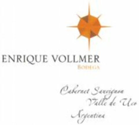 ENRIQUE VOLLMER BODEGA Cabernet Sauvignon Valle de Uco Argentina Logo (WIPO, 08/20/2010)