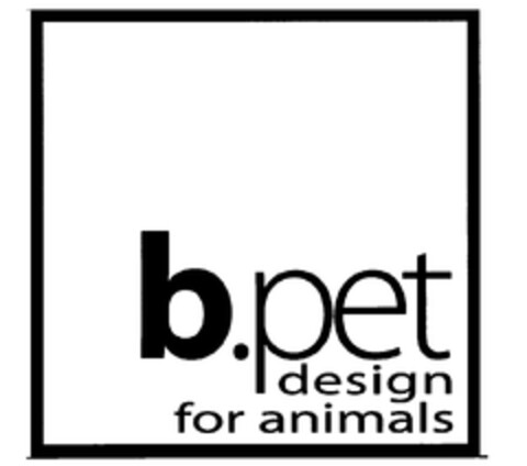 b.pet design for animals Logo (WIPO, 01/08/2008)