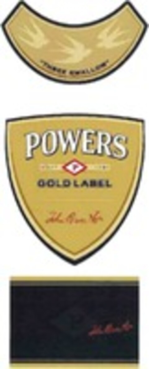 THREE SWALLOW POWERS ESTD 1791 P GOLD LABEL John Power & Son. Logo (WIPO, 03/01/2010)