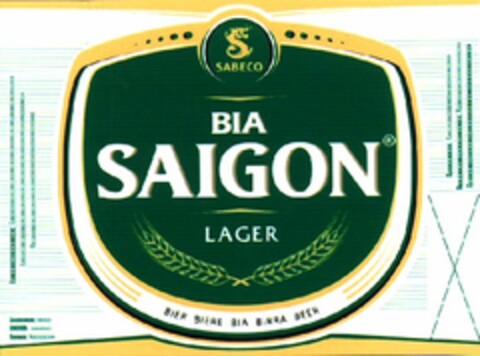 SABECO BIA SAIGON LAGER Logo (WIPO, 04.01.2011)