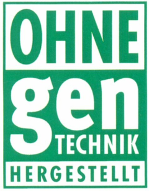 OHNE gen TECHNIK HERGESTELLT Logo (WIPO, 01.02.2010)