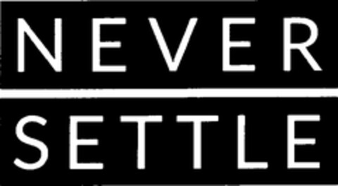 NEVER SETTLE Logo (WIPO, 13.11.2015)