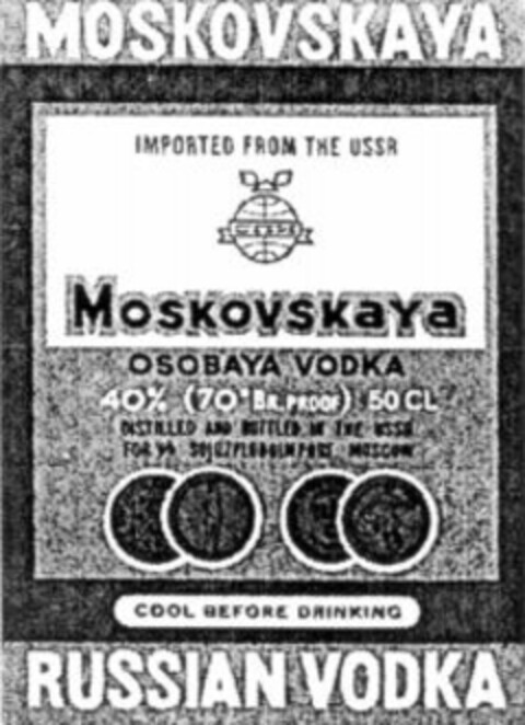 MOSKOVSKAYA RUSSIAN VODKA Logo (WIPO, 03/13/1995)