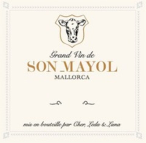 Grand Vin de SON MAYOL MALLORCA mis en bouteille par Cher, Leda & Luna Logo (WIPO, 12/03/2019)