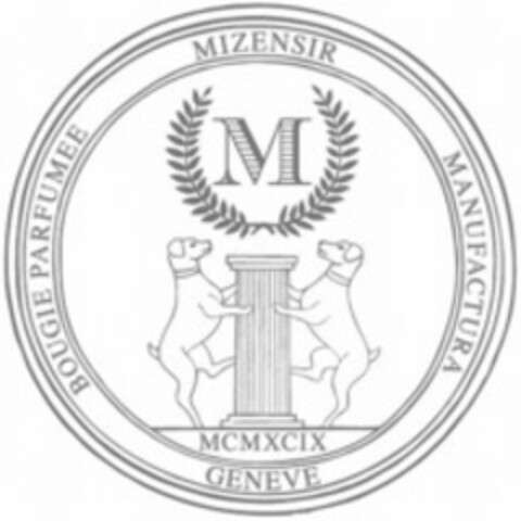 BOUGIE PARFUMEE MIZENSIR MANUFACTURA GENEVE M MCMXCIX Logo (WIPO, 05.12.2013)